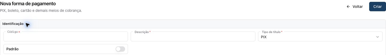 Identificação de uma forma de pagamento